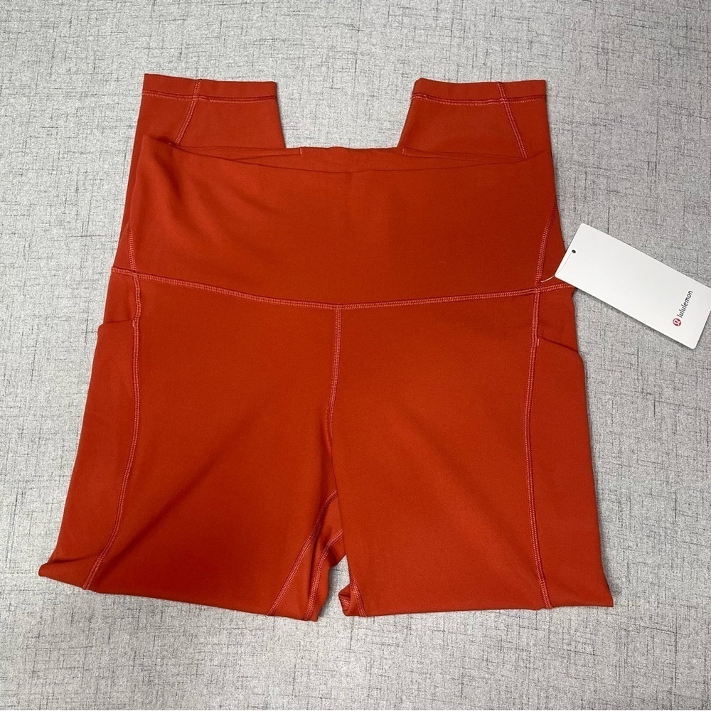 Lululemon Align High Rise Pants Leggings with Pockets Cayenne Orange 12 14 NWT - Picture 7 of 12